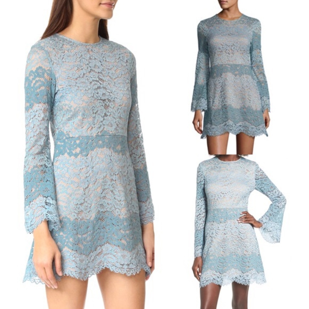 WAYF bell sleeve lace dress